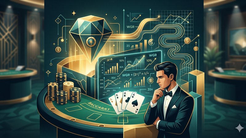 Современная иллюстрация с элементами математики и карт баккара для статьи о бонусах в казино